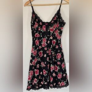 Betsey Johnson x Urban Outfitters Black Lace Floral Corset Dress Y2K Fairy XS